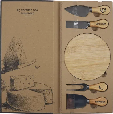 Immagine prodotto di CMP KU6548 Set per formaggi - 4 coltelli + tagliere in bambù