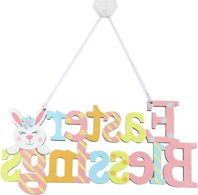 Produktbild von Osterdekoration für die Ostertür - Holzsegel von Ostern - Hase- Dekoration für Innen/Außen