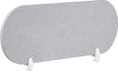 Produktbild von BELIANI Schreibtisch Trennwand Hellgrau Stoff PET Kunststoff 120 x 40 cm zum Klemmen Befestigungsklammern Schallschutz Sichtschutz Büro Home Office