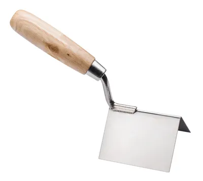 Image de Truelle Hardex *26* 8 x 6 x 6 cm pour angles extérieurs, inoxydable, manche en bois