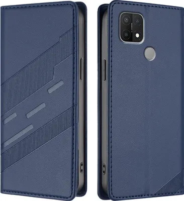 Obrázek produktu pro Pouzdro pro Oppo A15/A15S/A35,Polyuretankožené peněženkové pouzdro s přihrádkou na karty a funkcí stojánku Blau