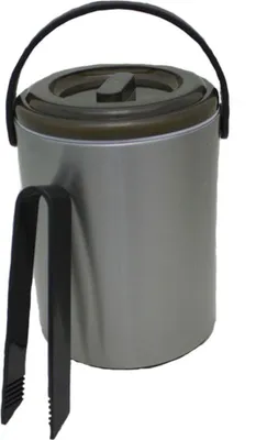 Produktbild von Eiseimer 1,6 Liter Edelstahl matt mit Abtropfgitter und Eiszange