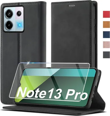 Produktbild von Handyhülle Xiaomi Redmi Note 13 Pro 5G Poco X6 Pro 5G Leder mit Schutzfolie