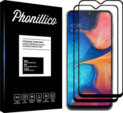 Immagine prodotto di Vetro temperato per Samsung Galaxy A20E [2 pezzi] Pellicola protettiva per lo schermo con bordo nero Pellicola antigraffio resistente al vetro Phonillico