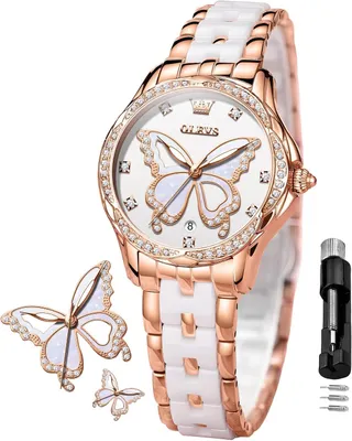 Obrázok produktu pre Dámske hodinky diamanty Elegantné quartzové náramkové hodinky s dvojfarebným náramkom z nehrdzavejúcej ocele, vodotesnosťou 30 m a svietiacimi ručičkami - Módne dámske hodinky do práce