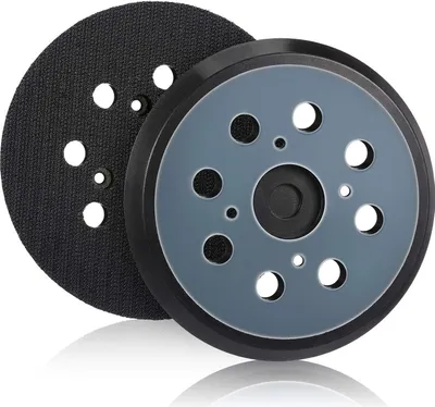 Produktbild von 2 Stücke Schleifplatte 125 mm mit Hook und Loop 8 Löcher für Exzenter Schleifmaschine, Schleifteller mit Haken und Schleife