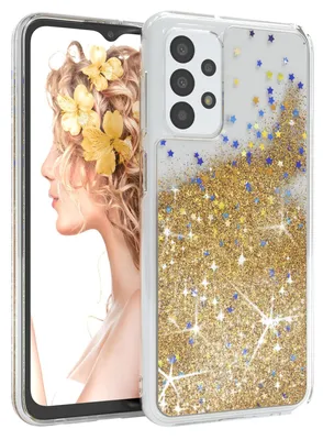 Produktbild von EAZY CASE - Glitzer Hülle kompatibel mit Samsung Galaxy A23 5G Glitzer Schutzhülle, Soft Case, Backcover Transparent mit Motiv