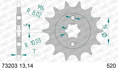 Produktbild von AFAM Kettenritzel 73203-14 Vorne Stahl