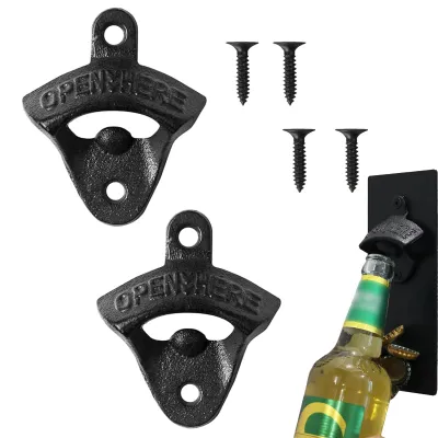 Productafbeelding van 2 Stuks Wandflessenopener, Bieropener voor Muurbevestiging