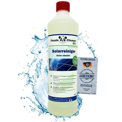 Produktbild von PandaCleaner Reiniger - 1L Profi Solar & PV Anlage Reinigung - Hochkonzentrat für Solaranlage, Photovoltaik Modul, Solarpanel, Balkonkraftwerke