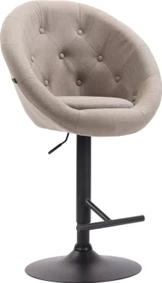 Obrázek produktu pro Barová židle - Vysoká židle - Optimální pohodlí při sezení a otáčení o 360°, nastavitelná výška | Barva: Taupe | Barva podstavce: Černá