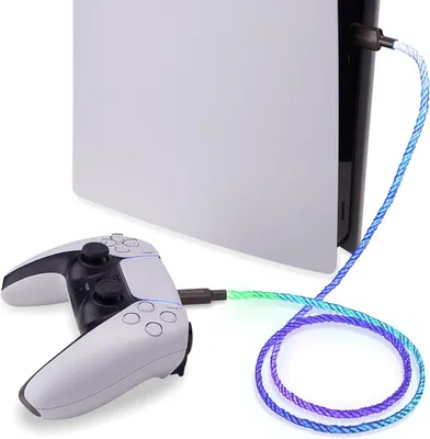 Productafbeelding van USB-kabel - Geschikt voor PlayStation 5 en Xbox - C Oplaad - Datakabel met LED