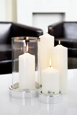 Produktbild von Fink CANDLE, gelackte Stumpenkerze, Paraffin, weiß, L. 8 cm, B. 8 cm, H. 15 cm, D. 8 cm 123206