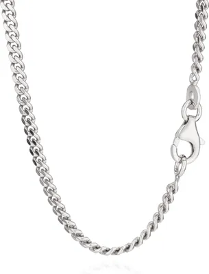 Produktbild von 55cm 925 Sterling Silber Rhodiniert Panzerkette Massiv Breite 2,10mm, 6,5g 5621