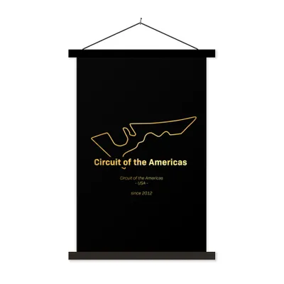 Produktbild von MuchoWow® Textilposter Amerika - F1 - Rennstrecke 40x60 cm mit schwarzem Rahmen - Wanddekorationen