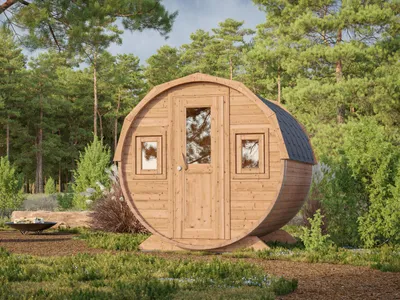 Produktbild von Fjordholz Fass-Sauna Modell Ando