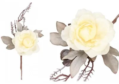 Immagine prodotto di Rosa artificiale su ramo decorativo, 25 cm, ornamento
