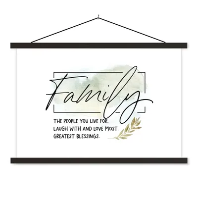 Produktbild von MuchoWow® Textilposter Zitate - Sprichwörter - Familie 120x80 cm mit schwarzem Rahmen - Wanddeko