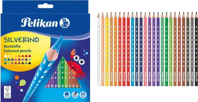 Produktbild von Pelikan Buntstifte SILVERINO 3-eckig dünn BD24LN 24Stk.