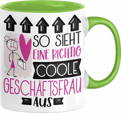 Produktbild von Geschäftsfrau Geschenk Tasse Lustig Geschenkidee für Geschäftsfrau Geburtstag So Sieht Eine Richtig Coole Geschäftsfrau Aus Frauen Spruch (Grün)