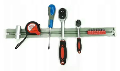 Produktbild von Magnetleisten Set für Werkzeuge, starker Magnet, 3 Stück (45, 31, 20 cm), bis 10 kg Traglast