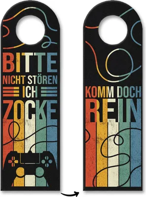 Produktbild von Bitte nicht stören Ich zocke oder Komm doch rein Türhänger 10er Set mit