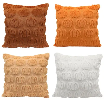 Productafbeelding van Omgoods - 4 Stuks Pompoenkussenslopen - 40 x 40 cm voor Herfstdecoratie