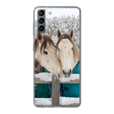Produktbild von MuchoWow® Handyhülle Schutzhülle Hülle für Samsung Galaxy S21 Plus Pferde - Decke - Schnee Silikon Softcase Handy Hülle - Handy-Tasche