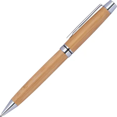 Produktbild von Kugelschreiber aus Holz mit Applikationen aus Metall