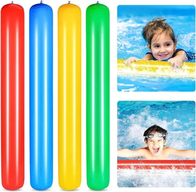 Produktbild von Schwimmnudel 4 Stück, 100 cm lang, aufblasbar, für Kinder und Erwachsene