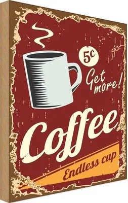 Produktbild von vianmo Holzschild 40x30 cm Kaffee Coffee endless cup Essen Trinken