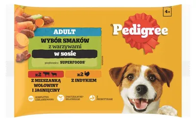 Zdjęcie produktu dla Pedigree 5900951262616, Dorosły, Wołowina, Marchewkowy, Jagnięcina, Indyk, 100 g