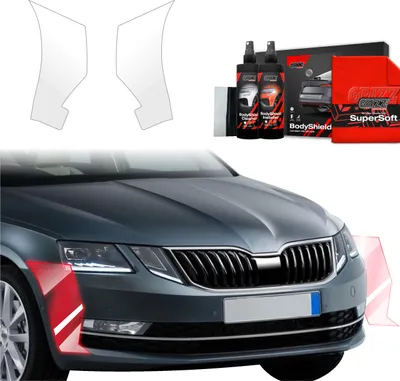 Obrázek produktu pro Ochranná fólie 2 v 1 Grizz Protector na nárazník – Škoda Octavia 3 (2017–2020)