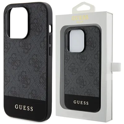 Obrázok produktu pre Guess pevný kryt 4G Stripe Collection na iPhone 15 Pro (GUHCP15LG4GLGR) - sivý