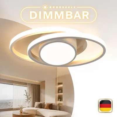Productafbeelding van 38 cm moderne, driekleurige LED-plafondlamp, dimbaar, woonkamerlamp