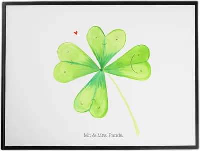 Produktbild von Mr. & Mrs. Panda Schreibunterlage Blume Kleeblatt - Weiß - Geschenk, Umzug, Sommer Deko, schreibtischmatte, schreibauflage, Schreibtischauflage, Neuer Job, Glück