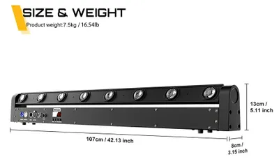 Obrázok produktu pre LED pásik – pohyblivé reflektory – sada 8 kusov – 8 x 12 W – RGBW – DMX512 – pohyblivá hlava – konektor pre zásuvku typu EÚ