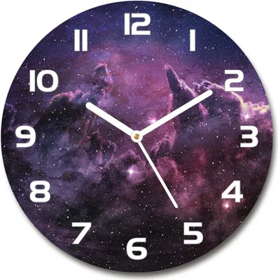 Produktbild von Wanduhr aus Glas 30fi Glasbild Glasuhr Gehärtetes Glas - weisse-zeiger - Nebula