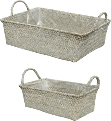 Produktbild von Dekokorb Aufbewahrungsbox Seegras Höhe 10 cm 2er Set