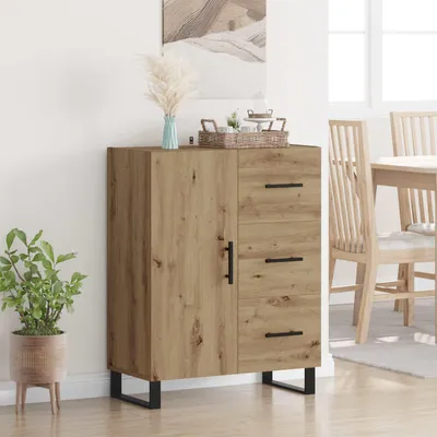 Productafbeelding van vidaXL Dressoir Artisan-Eik, 69,5 x 34 x 90 cm, samengesteld hout en ijzer