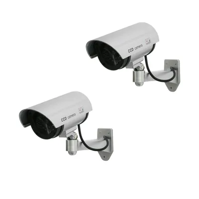 Produktbild von 2x Kamera-Attrappe mit blinkender LED IR1100 S IR outdoor silber