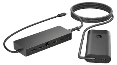 Obrázok produktu pre Kombinovaný rozbočovač a nabíjačka HP USB-C - tenký dizajn, zavádzanie PXE a LAN