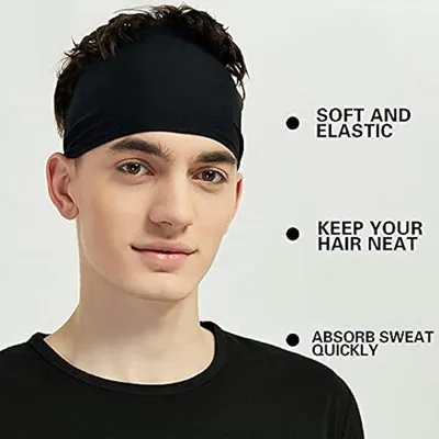 Produktbild von Sportliche Kopfbänder für Männer (5 Stück), wasserdampfregulierende Sportkopfbänder, für Marathon, Radfahren, Fußball, Yoga und andere Sportarten, unisex.