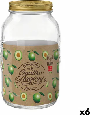 Produktbild von Lebensmittelbehälter Bormioli Rocco Quattro Stagioni Durchsichtig Glas (6 Stück) (3,8 L)