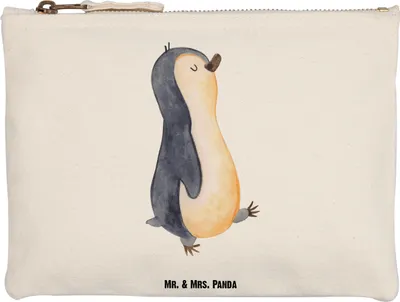 Produktbild von Mr. & Mrs. Panda Stiftemäppchen Pinguin marschieren Grösse XL Große - Weiß - Geschenk, Schwester, Spazieren, Etui, Familie, Pouch, Schlampermäppchen, Kosmetikbeutel