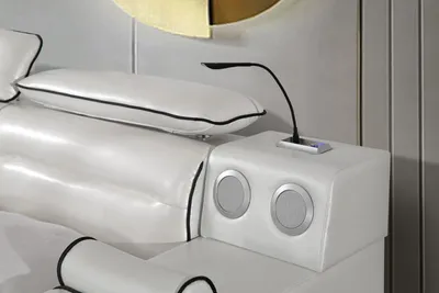 Produktbild von Betten Hotel 180x200cm Multifunktion Regal USB Design Bett xxl Big Leder Polster