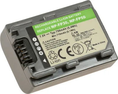 Produktbild von Leistungsstarker Akku für Sony NP-FP50 Videokamera, 7,2V 750mAh, Li-Ion