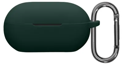 Produktbild von kwmobile Schutzhülle für Beats Solo Buds Hülle - TPU Silikon Case für Kopfhörer Ladecase - stoßfestes Cover mit Karabiner - Dunkelgrün