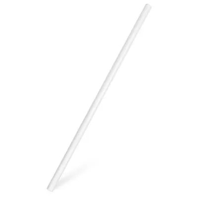 Produktbild von 200x Papiertrinkhalme JUMBO weiß 25 cm Ø 8 mm