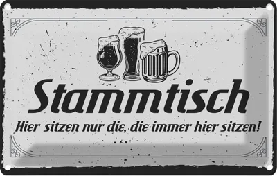 Produktbild von vianmo Blechschild 12x18 cm Stammtisch hier sitzen nur die Spruch Zitat
